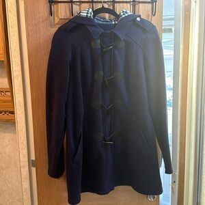 Torrid Fleece Toggle Front Coat. Color: Peacoat Size: 0 (XL)